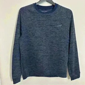 Greg Norman Sweater Men's Blue Black Long Sleeve Crew Neck Logo Size M